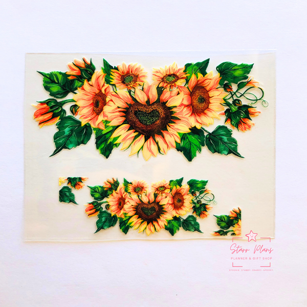 Mini Tumbler UVDTF Decal - Sunflower Heart