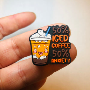 Silicone Focal Beads - 50% Iced Coffee 50% Anxiety - 19