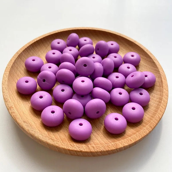 14 MM Various Colors || Silicone Abacus Beads || 10 PCS