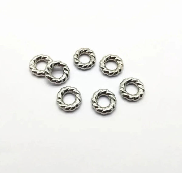 16mm Silver Donut Spacer Beads