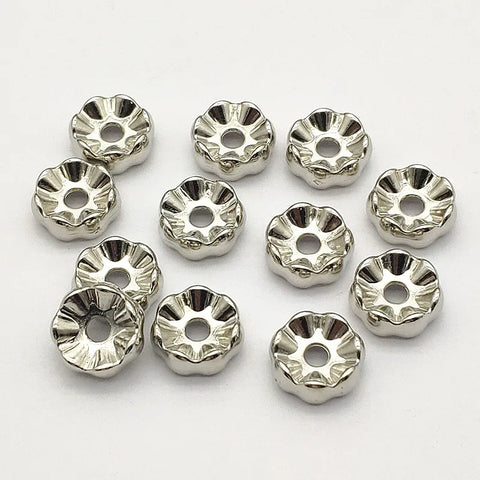 16mm Silver CCB Round Spacer Beads