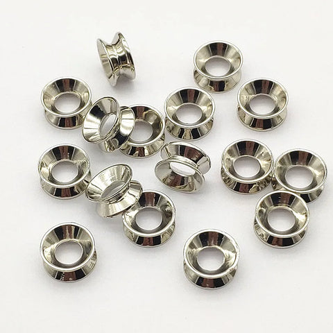 12mm Silver Rim Spacer Beads