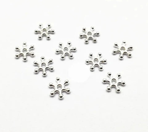 11mm Silver CCB Snowflake Spacer Beads