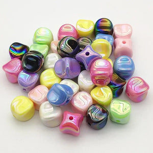 Acrylic Squished Cube Bead 16mm