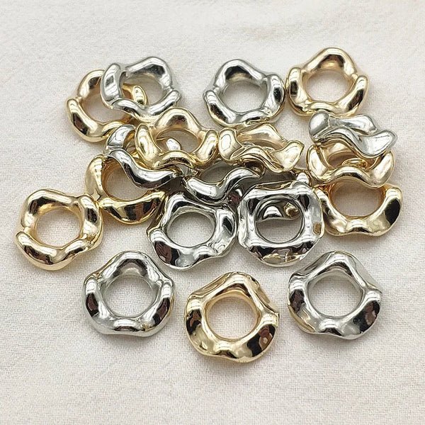 20mm Silver Wavy Spacer Beads