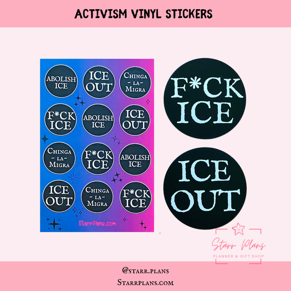 ICE Out Activism Vinyl Sticker Sheet