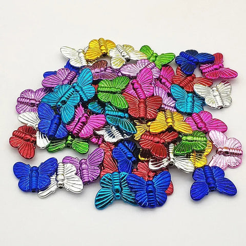 Acrylic Shiny Butterfly Bead 19x25mm