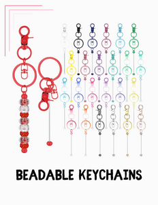 BEADABLE KEYCHAIN - BEAD BLANK BAR - Charm, Keychains, Wristlets - DIY