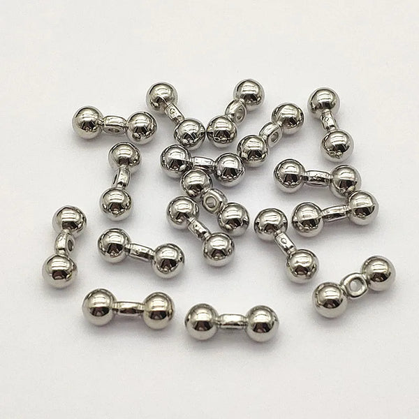 15 mm Silver Barbell Spacer Beads