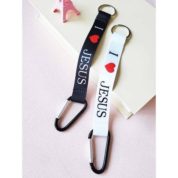 I LOVE JESUS Wristlet Strap Lanyard Keychain