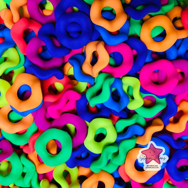 Bead Soup - Neon Rainbow Wavy Spacer || 10 pcs