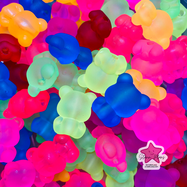 Bead Soup - Neon Rainbow Gummy Bear || 10 pcs