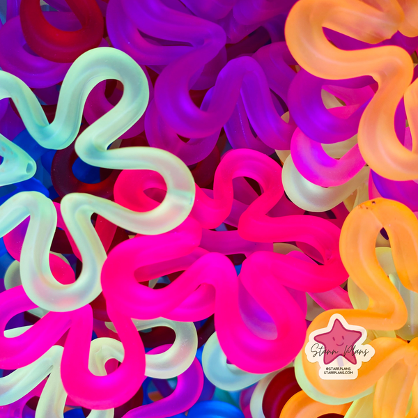 Bead Soup - Neon Rainbow Flower Frame || 10 pcs