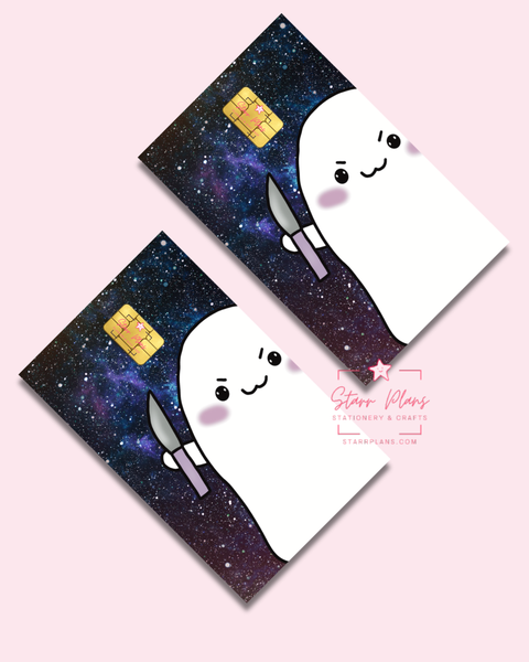 UVDTF Permanent Debit Card Decal - Stabby with Cosmic Background