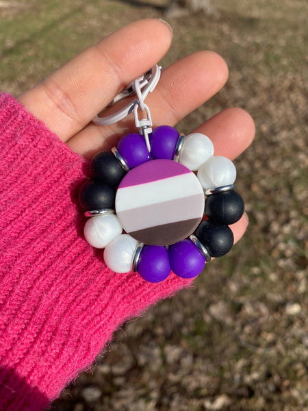 Flower Fidget Silicone Beaded Keychain - Various Styles