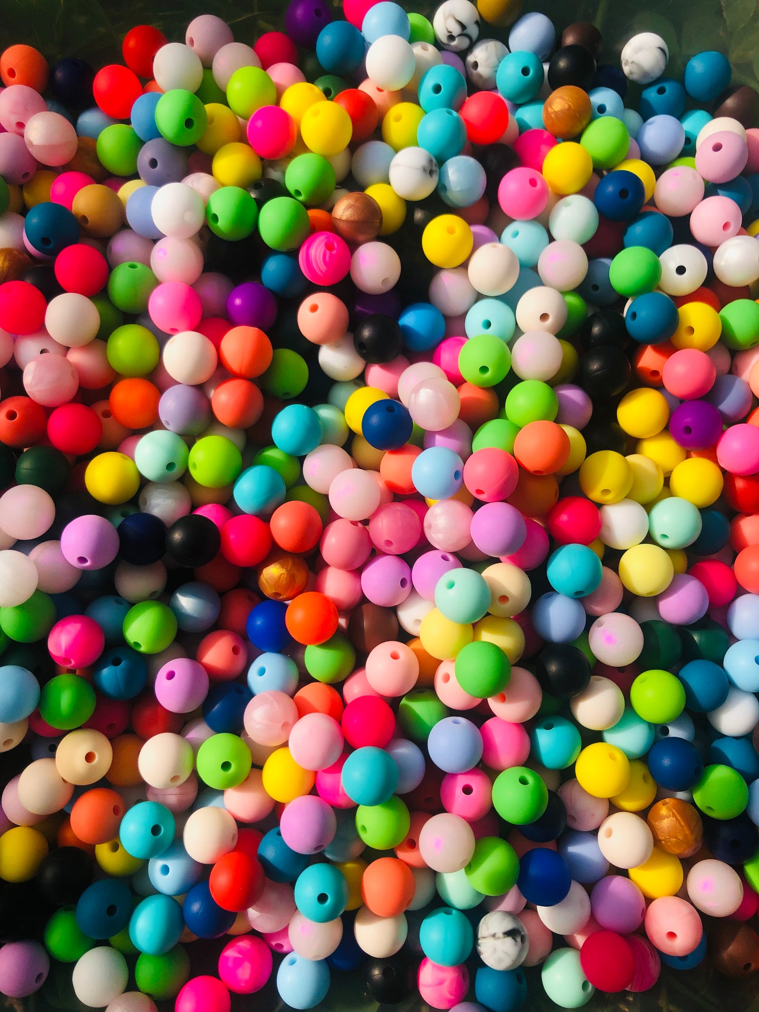 12mm Round Silicone Bead - Various Colors - Randomly Chosen