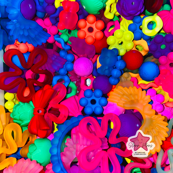 Bead Soup - Neon Rainbow Mix || 3mm+ Large Hole || Bead Mixes