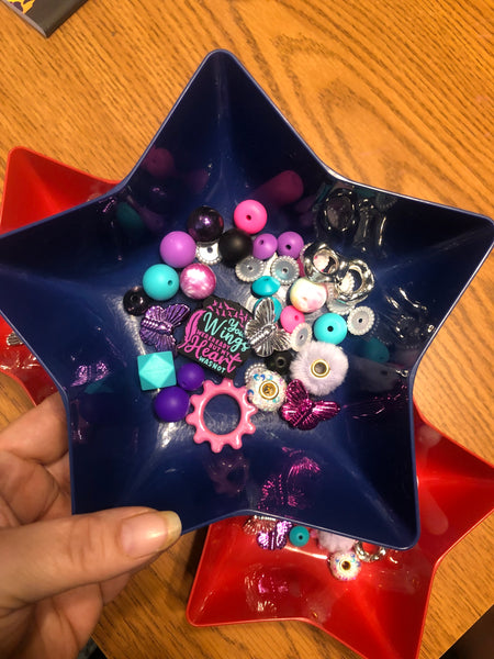 Bead Mixes - Your Wings Were Ready || 3mm+ Large Hole || Bead Pack with Focal || Purple, Pink, Teal