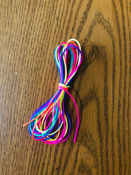 Satin Nylon Cord 1.5 mm.  Rainbow.  Various Lengths