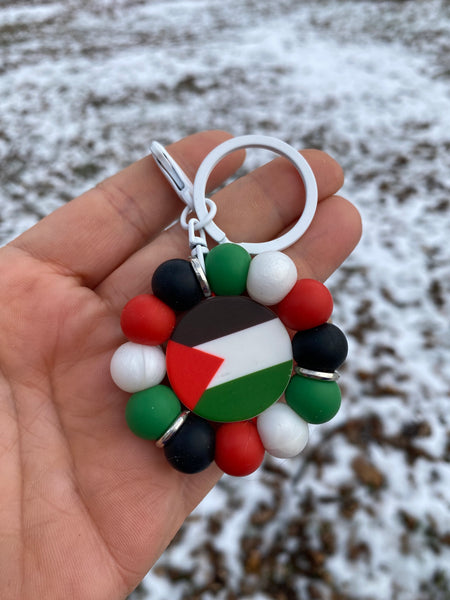 Flower Fidget Silicone Beaded Keychain - Various Styles