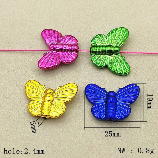 Acrylic Shiny Butterfly Bead 19x25mm