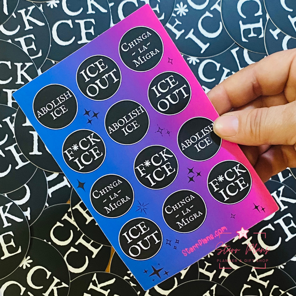 ICE Out Activism Vinyl Sticker Sheet