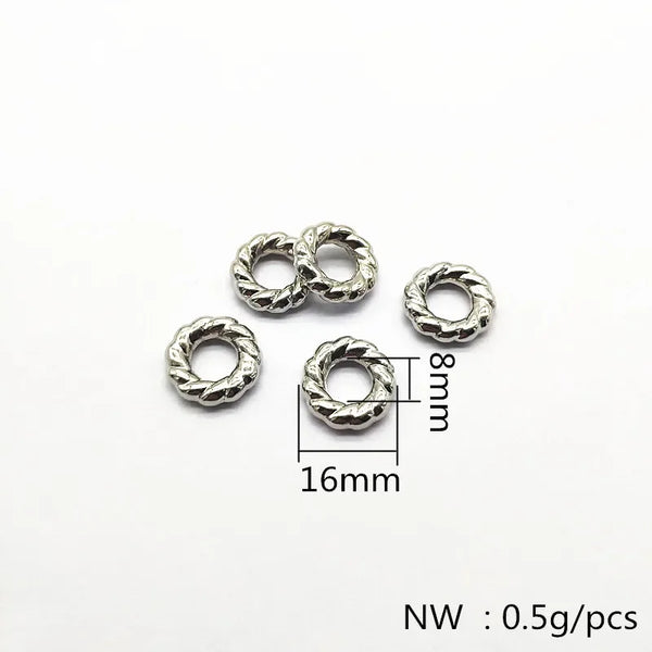 16mm Silver Donut Spacer Beads