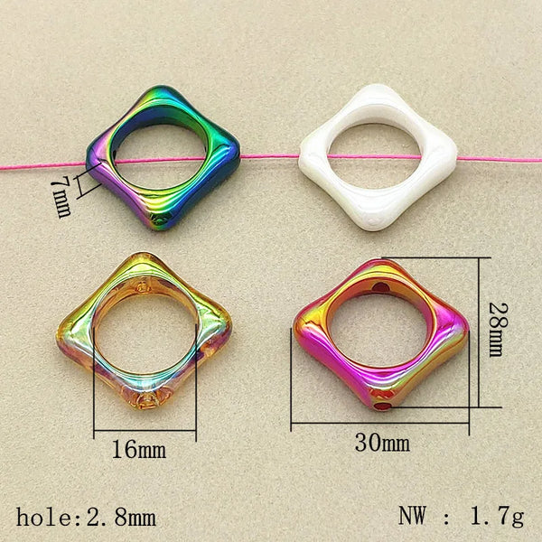 Acrylic Shiny Diamond Frame for Beads & Fidget Spinner 28x30mm