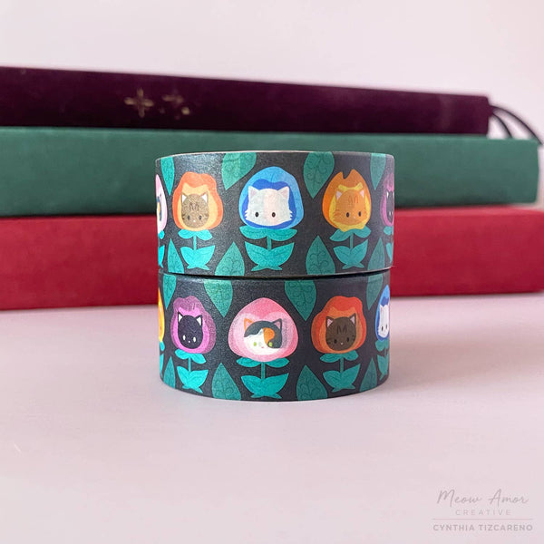 Wonderland Flower Cats Washi Tape