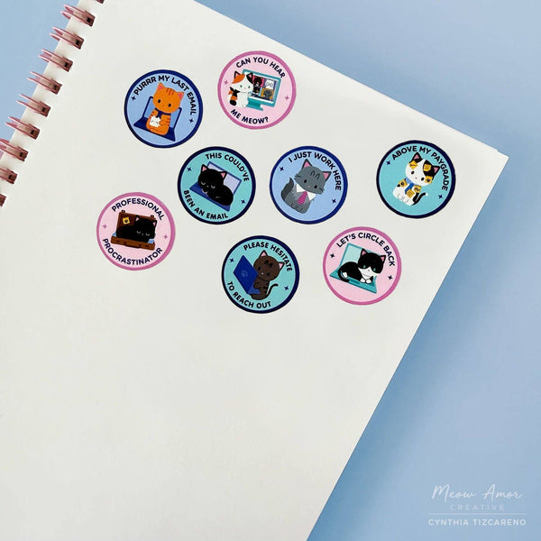 Office Cats Vinyl Sticker Roll Washi Tape