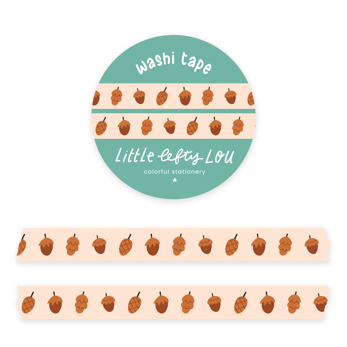 Slim Acorns Washi Tape