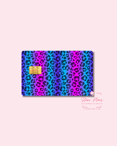 UVDTF Permanent Debit Card Decal - Blue Cheetah Print