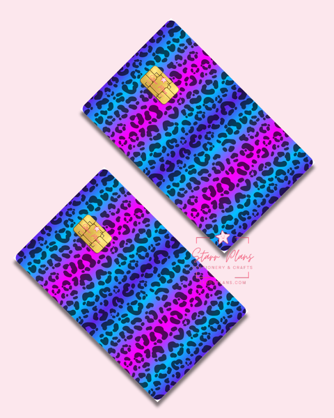 UVDTF Permanent Debit Card Decal - Blue Cheetah Print