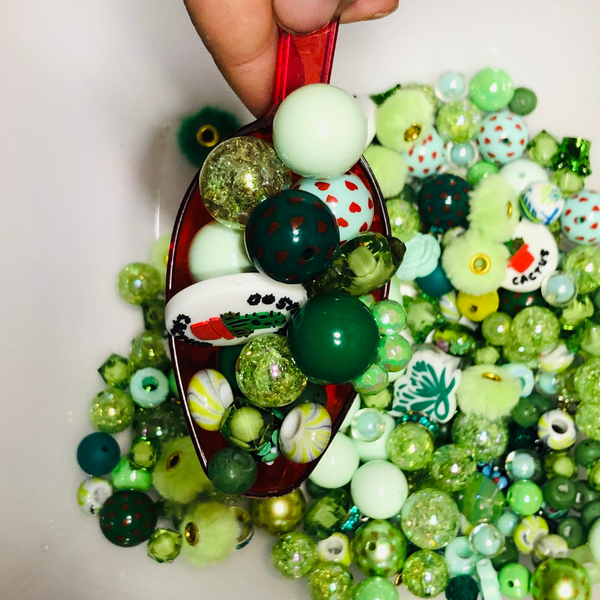 Bead Soup - Green with Envy|| 3mm+ Large Hole || Bead Mixes || Acrylic & More