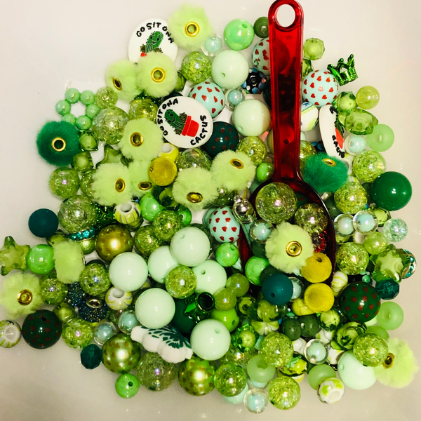 Bead Soup - Green with Envy|| 3mm+ Large Hole || Bead Mixes || Acrylic & More