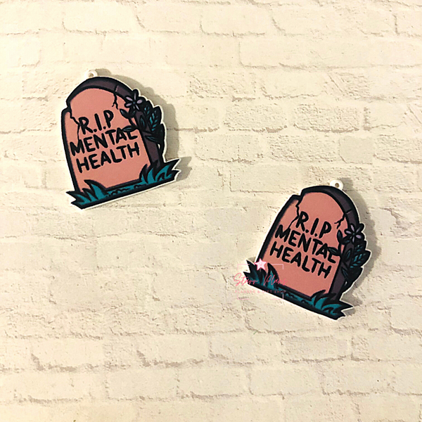 Acrylic Flatback Charms for Crafts & Jewelry - RIP Mental Health
