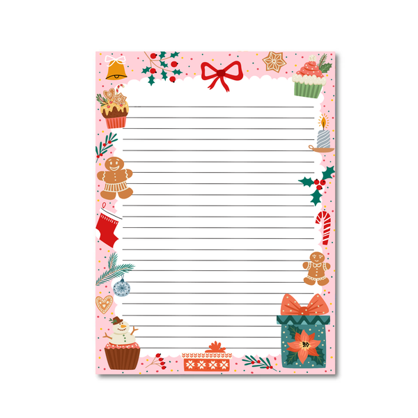 Notepad Pink Christmas A5