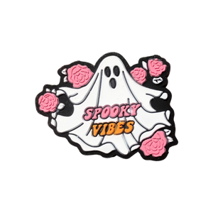 Silicone Focal Beads - Spooky Vibes Ghost with Flowers - 90A