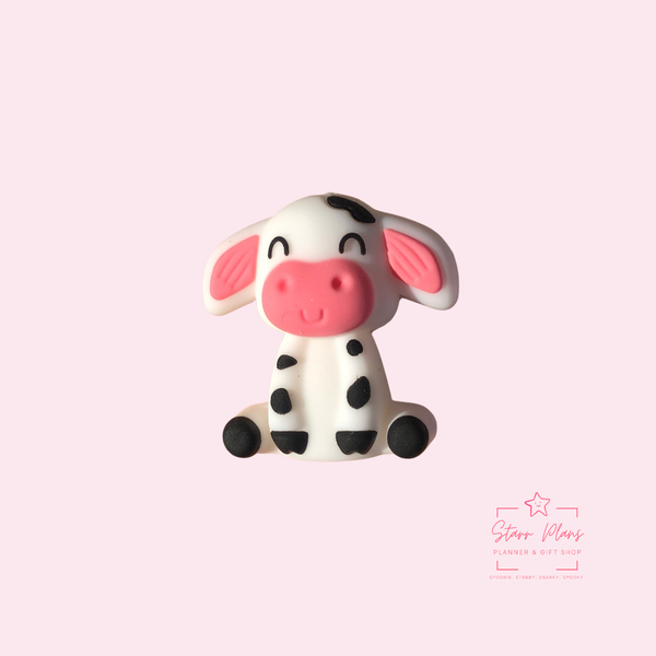 Silicone Focal Beads - 3D Cow - 113