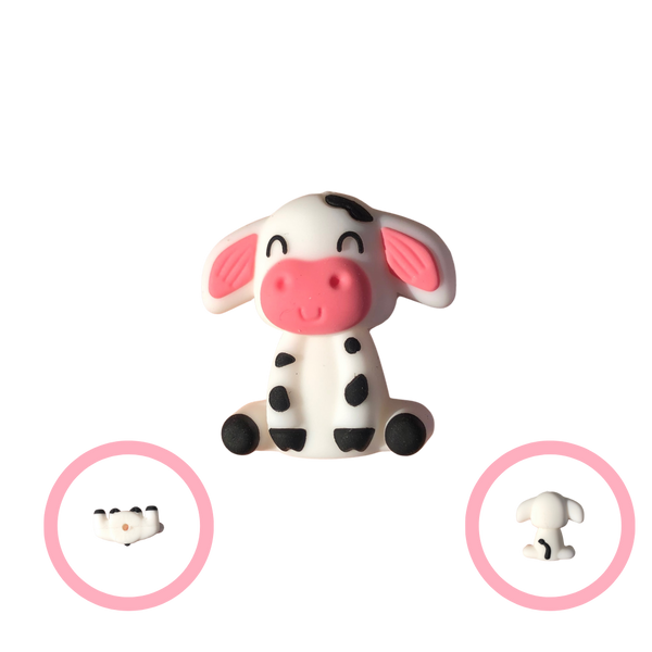 Silicone Focal Beads - 3D Cow - 113