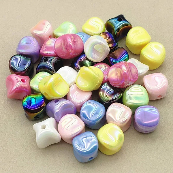 Acrylic Squished Cube Bead 16mm