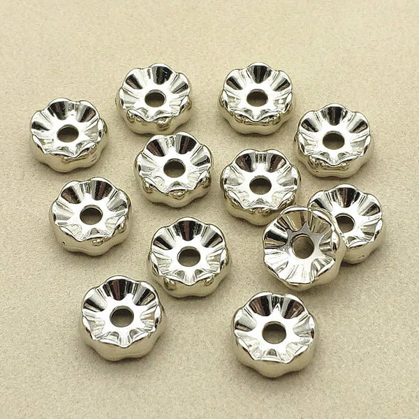 16mm Silver CCB Round Spacer Beads