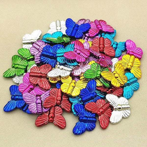 Acrylic Shiny Butterfly Bead 19x25mm