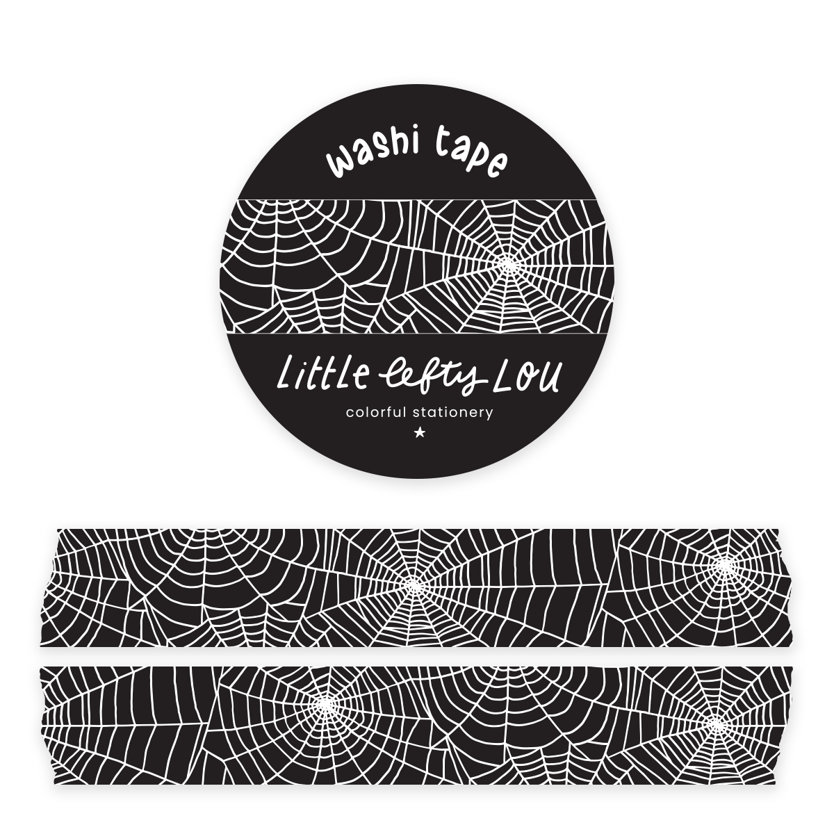 Spiderweb Black Washi Tape