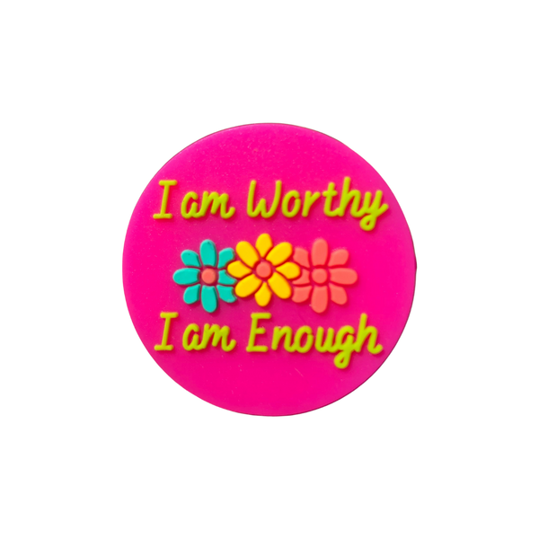 Silicone Focal Beads - I am Worthy I am Enough Affirmations  - 71A