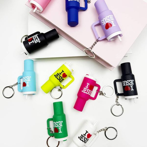 I LOVE JESUS Mini Tumbler Keychain