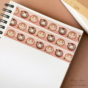 Light Roast Coffee Cats Gold Foil Washi Tape