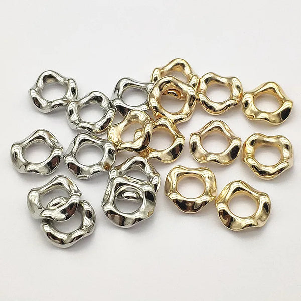 20mm Silver Wavy Spacer Beads