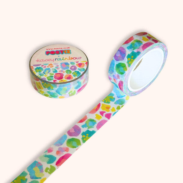 Limited Edition Kasey Rainbow Pastel Leopard Washi Tape