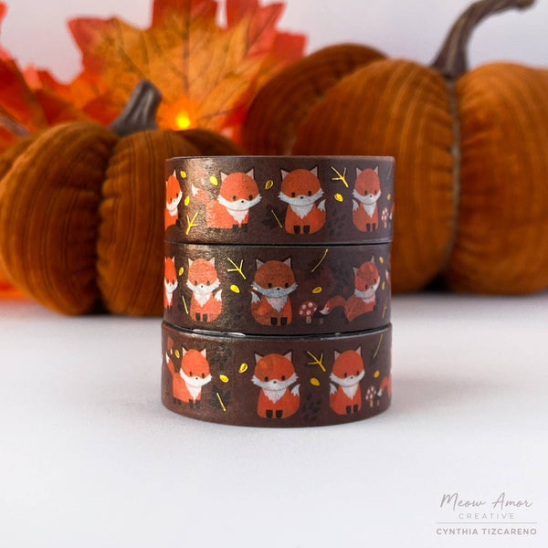 Autumn Fox Gold Foil Washi Tape